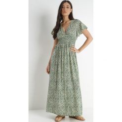 Zielona Sukienka Thelythia. Zielone sukienki damskie Born2be, bez wzorów, z wiskozy, bez ramiączek. Za 109.99 zł.