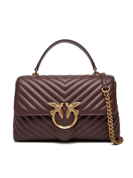 PINKO Torebka Love Lady Puff Classic Cl Al 25-26 PLTT 100043 A0GK Bordowy. Czerwone torebki klasyczne damskie Pinko, ze skóry, bez dodatków. Za 1,219.00 zł.