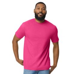 Koszulka Unisex Dla Dorosłych Softstyle Midweight. Czerwone bluzki damskie GILDAN, xl, bez wzorów, sportowe, bez kołnierzyka, bez ramiączek. Za 39.99 zł.
