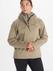 Marmot Kurtka funkcyjna "Precip Eco Pro" w kolorze beżowym rozmiar: M. Brązowe kurtki sportowe damskie Marmot, m, bez wzorów, bez kaptura. Za 311.85 zł.