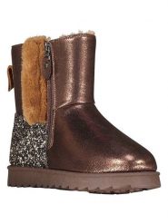 Geographical Norway Botki zimowe "Oglitter" w kolorze brązowym rozmiar: 38. Brązowe botki damskie Geographical Norway, na zimę, z futra, bez obcasa, bez zapięcia. Za 85.45 zł.