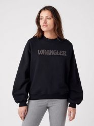 Wrangler Bluza w kolorze czarnym rozmiar: M. Czarne bluzy damskie Wrangler, m, bez wzorów, z bawełny, bez kaptura. Za 146.95 zł.