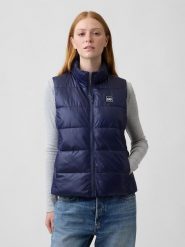 GAP Kamizelka pikowana w kolorze granatowym rozmiar: M. Niebieskie kamizelki damskie GAP, m, bez wzorów, bez kaptura. Za 159.95 zł.