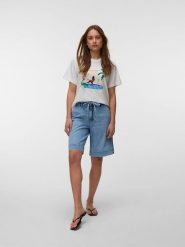 Vero Moda Koszulka w kolorze białym rozmiar: XS. Białe bluzki damskie Vero Moda, xs, bez wzorów, z bawełny, bez kołnierzyka, bez ramiączek. Za 57.60 zł.