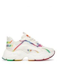 Buffalo Sneakersy 1410125 Biały. Białe obuwie sportowe damskie Buffalo, ze skóry, bez zapięcia. Za 689.99 zł.