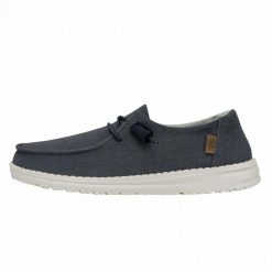 HEYDUDE Damskie Mokasyny Wendy Chambray. Niebieskie mokasyny damskie Hey dude, z materiału, bez obcasa. Za 199.00 zł.