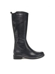 Caprice Oficerki 9-25525-45 Czarny. Czarne kozaki damskie Caprice, ze skóry, bez obcasa, na płaskiej podeszwie, bez zapięcia. Za 739.99 zł.