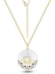 DI GIORGIO Pozłacany naszyjnik z zawieszką - dł. 40 cm rozmiar: onesize. Niebieskie naszyjniki damskie DI GIORGIO, z cyrkonią, pozłacane. Za 243.64 zł.