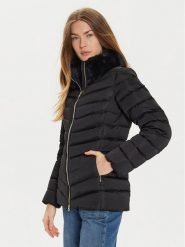 Geox Kurtka puchowa Calithe W4626T T3122 F9000 Czarny Regular Fit. Czarne kurtki damskie Geox, bez wzorów, z puchu, bez kaptura. Za 559.99 zł.