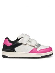 Geox Sneakersy J Washiba J45HXB 000BC C0563 S Biały. Białe buty sportowe dziewczęce Geox, ze skóry, bez zapięcia. Za 149.99 zł.