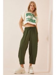 Happiness Istanbul Spodnie w kolorze khaki rozmiar: 36. Brązowe spodnie materiałowe damskie Happiness Istanbul, bez wzorów, z materiału. Za 65.69 zł.