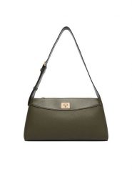 Calvin Klein Torebka Mix Media Shoulder Bag LV04F3886G Zielony ciemny. Zielone torebki klasyczne damskie Calvin Klein, ze skóry, bez dodatków. Za 529.99 zł.