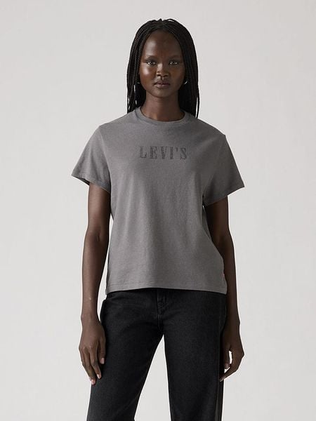 Levi's Koszulka w kolorze szarym rozmiar: L. Szare bluzki damskie Levi's, l, bez wzorów, z bawełny, bez kołnierzyka, bez ramiączek. Za 102.89 zł.
