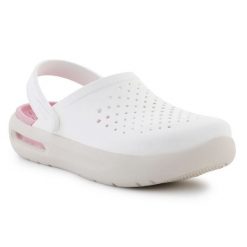 Klapki Crocs Inmotion Clog LiteRide 209964-100 białe. Białe klapki damskie bez wzorów, bez obcasa, bez zapięcia. Za 435.61 zł.