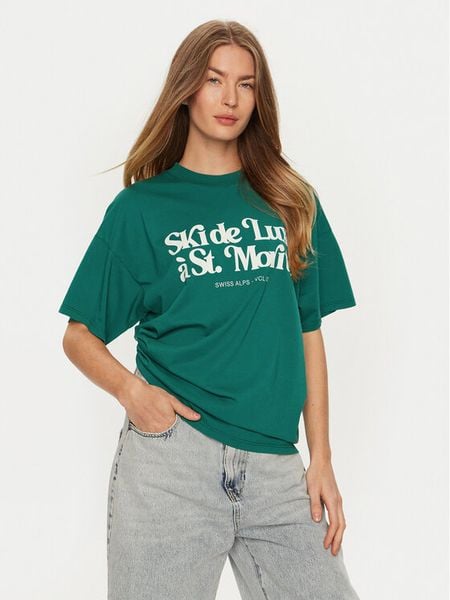 ViCOLO T-Shirt RS0052 Zielony Regular Fit. Zielone t-shirty damskie ViCOLO, bez wzorów, z bawełny, bez kołnierzyka. Za 119.99 zł.