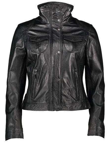 Buffalo Skórzana kurtka w kolorze czarnym rozmiar: 40. Czarne kurtki damskie Buffalo, bez wzorów, z materiału, bez kaptura. Za 521.95 zł.