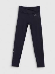 4F Legginsy treningowe damskie 4F x Anna Lewandowska - czarne S. Czarne legginsy damskie 4F, l, bez wzorów, z materiału, z podwyższonym stanem, na fitness i siłownię. Za 129.99 zł.