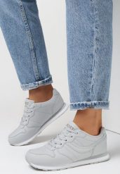 Jasnoszare Buty Sportowe Laodosa. Szare obuwie sportowe casual damskie Born2be, ze skóry, bez zapięcia. Za 74.99 zł.