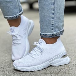 Białe buty damskie sportowe Vinceza 13576. Białe obuwie sportowe casual damskie VINCEZA, z tkaniny, bez zapięcia. Za 99.00 zł.