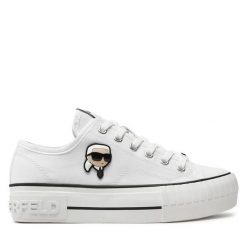Trampki KARL LAGERFELD. Białe trampki damskie KARL LAGERFELD, bez wzorów, bez zapięcia. Za 349.99 zł.