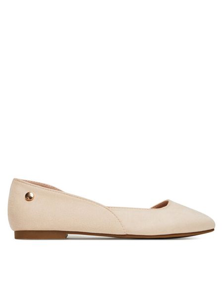 DeeZee Baleriny 9-830-B Beżowy. Brązowe balerinki damskie DeeZee, bez wzorów, z materiału. Za 89.99 zł.