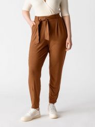 Les Lunes Spodnie "Jade" w kolorze jasnobrązowym rozmiar: XS. Brązowe spodnie materiałowe damskie Les Lunes, bez wzorów, z materiału. Za 217.99 zł.