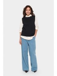 SAINT TROPEZ Bezrękawnik "Mila" w kolorze czarnym rozmiar: S. Czarne kardigany damskie Saint Tropez, s, bez wzorów. Za 100.04 zł.