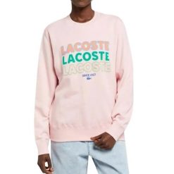 Bluza damska Lacoste SF1267. Czerwone bluzy damskie Lacoste, xs, bez wzorów, z bawełny, bez kaptura. Za 417.00 zł.