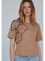 More & More Koszulka w kolorze jasnobrązowym rozmiar: 36. Brązowe bluzki damskie More & More, bez wzorów, bez kołnierzyka, bez ramiączek. Za 129.95 zł.