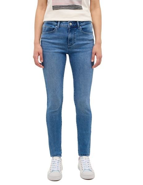 Damskie Spodnie jeansowe Mustang Style Shelby Skinny Denim Blue 1015555 5000 402. Niebieskie rurki damskie Mustang, bez wzorów, z denimu. Za 219.99 zł.