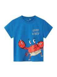 NAME IT T-Shirt Fish 13241295 Niebieski Regular Fit. Niebieskie t-shirty i koszulki chłopięce Name it, bez wzorów, z bawełny, bez kołnierzyka, bez ramiączek. Za 59.99 zł.