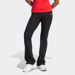 Legginsy fitness damskie ADIDAS flare. Czarne legginsy damskie Adidas, l, bez wzorów, z bawełny. Za 149.99 zł.