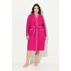 Damskie Szlafrok kołnierz szalowy pasek pika waflowa długi rękaw. Czerwone szlafroki damskie Ulla Popken, bez wzorów, z bawełny, bez kaptura. Za 279.99 zł.
