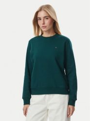 Tommy Jeans Bluza DW0DW19959 Zielony ciemny Regular Fit. Zielone bluzy damskie Tommy Jeans, m, bez wzorów, z bawełny, bez kaptura. Za 289.99 zł.