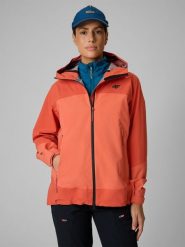 4F Kurtka trekkingowa przeciwdeszczowa membrana 20000 damska - czerwona M. Czerwone kurtki damskie 4F, na lato, l, bez wzorów, z tkaniny, bez kaptura. Za 699.99 zł.