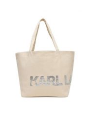 KARL LAGERFELD Torebka A1W50060 Beżowy. Brązowe shopper bag KARL LAGERFELD, bez wzorów, z materiału, bez dodatków. Za 239.99 zł.