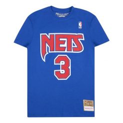 Koszulka New Jersey Nets. Niebieskie koszulki damskie Mitchell & Ness, bez wzorów, z jersey, bez kołnierzyka, bez ramiączek. Za 252.00 zł.