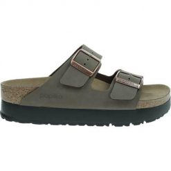 Klapki damskie Birkenstock Papillio Arizona Flex Platform. Zielone klapki damskie Birkenstock, bez wzorów, z gumy, bez obcasa, bez zapięcia. Za 487.00 zł.