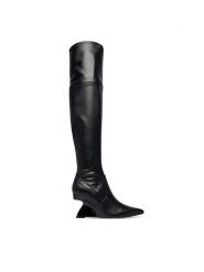 KARL LAGERFELD Kozaki Waverly KL34690 Czarny. Czarne kozaki damskie KARL LAGERFELD, ze skóry, bez obcasa, na koturnie, bez zapięcia. Za 1,279.00 zł.