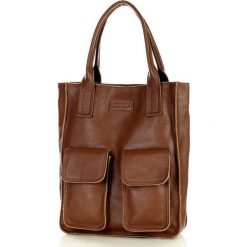 Shopper bag MARCO MAZZINI czekoladowy brąz s131v. Brązowe shopper bag bez wzorów, ze skóry, na ramię, duże, bez dodatków. Za 322.05 zł.
