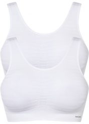 Biustonosz bezszwowy bustier Feel comfort (2 szt.). Białe biustonosze bonprix, bez wzorów, z żakardem. Za 84.99 zł.