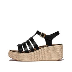Klapki na koturnie w stylu rybaka damskie FitFlop Platfforms. Brązowe klapki damskie FIT FLOP, bez wzorów, z materiału, bez obcasa, na koturnie, bez zapięcia. Za 658.00 zł.