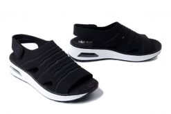 RIEKER 65662-00 black, sandały damskie. Czarne sandały damskie Rieker, bez wzorów, bez obcasa, bez zapięcia. Za 223.93 zł.