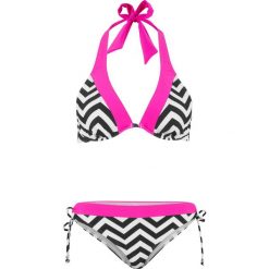 Bikini na fiszbinach (2 części) bonprix czarno-biały. Czarne bikini bonprix, w paski. Za 74.99 zł.
