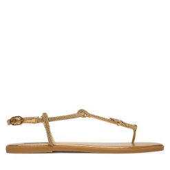 Sandały KARL LAGERFELD. Żółte sandały damskie KARL LAGERFELD, bez wzorów, bez obcasa, na płaskiej podeszwie, bez zapięcia. Za 526.99 zł.