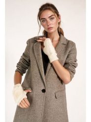 Lucky Bees Ocieplacze rąk w kolorze kremowym rozmiar: onesize. Brązowe rękawiczki damskie Lucky Bees, bez wzorów, z futra. Za 148.61 zł.