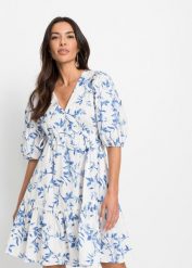 Sukienka mini. Białe sukienki damskie bonprix, bez wzorów, bez ramiączek. Za 144.99 zł.