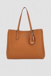 GUESS Brązowa shopperka damska Meridian Girlfriend. Brązowe shopper bag Guess, ze skóry ekologicznej, bez dodatków. W wyprzedaży za 344.99 zł.