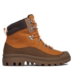 Trapery Palladium. Brązowe trapery damskie Palladium, bez zapięcia. Za 829.99 zł.