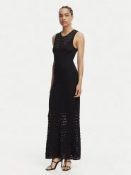 LOLA CASADEMUNT Sukienka dzianinowa MS2616001 Czarny Slim Fit. Czarne sukienki damskie LOLA CASADEMUNT, bez wzorów, z dzianiny, bez ramiączek. Za 712.99 zł.